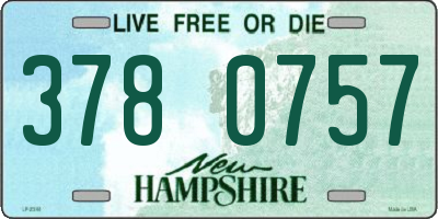 NH license plate 3780757
