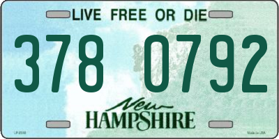 NH license plate 3780792
