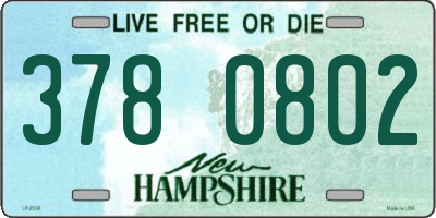 NH license plate 3780802