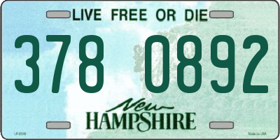 NH license plate 3780892