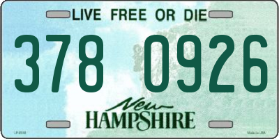 NH license plate 3780926