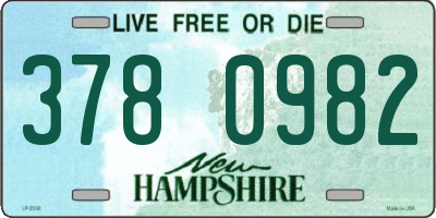 NH license plate 3780982