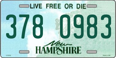 NH license plate 3780983