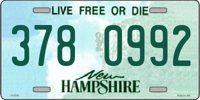 NH license plate 3780992