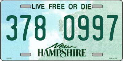 NH license plate 3780997