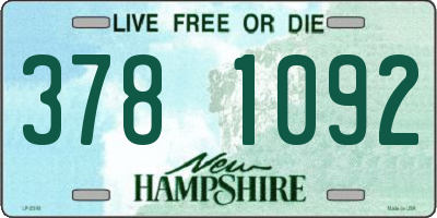 NH license plate 3781092