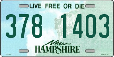 NH license plate 3781403
