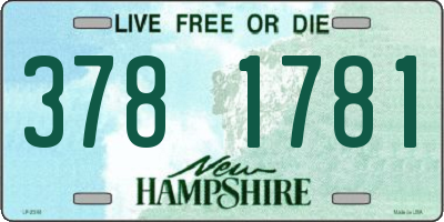 NH license plate 3781781