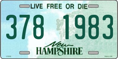 NH license plate 3781983