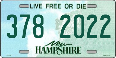 NH license plate 3782022