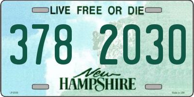 NH license plate 3782030