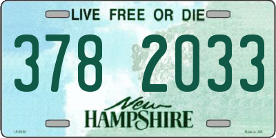 NH license plate 3782033