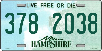 NH license plate 3782038