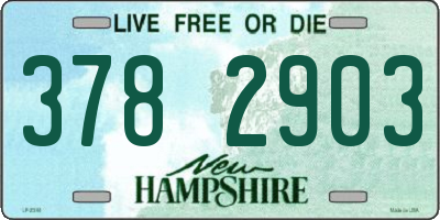 NH license plate 3782903
