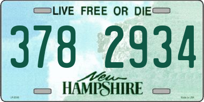 NH license plate 3782934