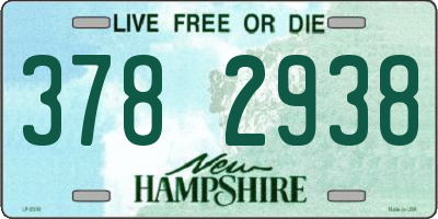NH license plate 3782938