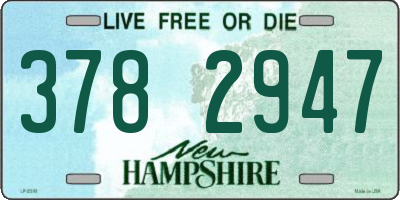 NH license plate 3782947