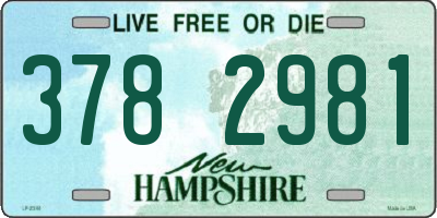 NH license plate 3782981