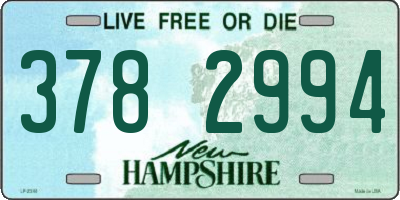 NH license plate 3782994