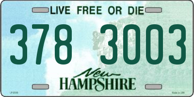 NH license plate 3783003