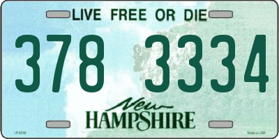 NH license plate 3783334