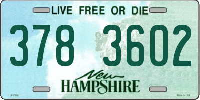 NH license plate 3783602
