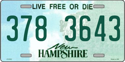 NH license plate 3783643