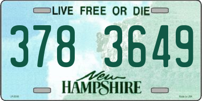 NH license plate 3783649