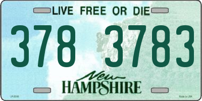 NH license plate 3783783