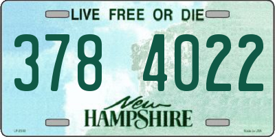 NH license plate 3784022