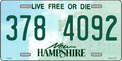 NH license plate 3784092