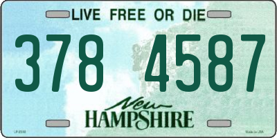 NH license plate 3784587