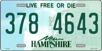 NH license plate 3784643