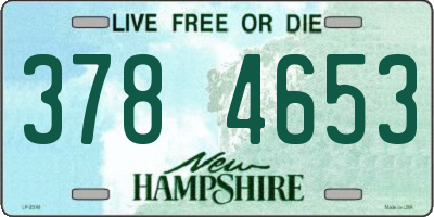 NH license plate 3784653