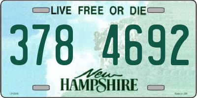 NH license plate 3784692