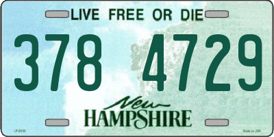 NH license plate 3784729