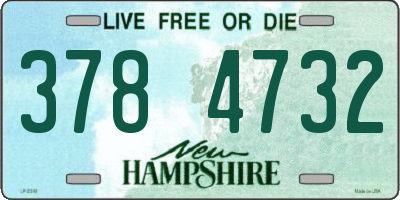 NH license plate 3784732