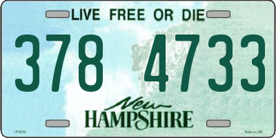 NH license plate 3784733