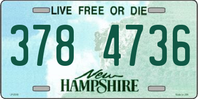 NH license plate 3784736