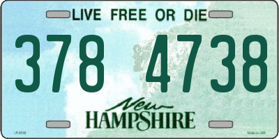 NH license plate 3784738