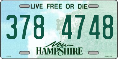 NH license plate 3784748
