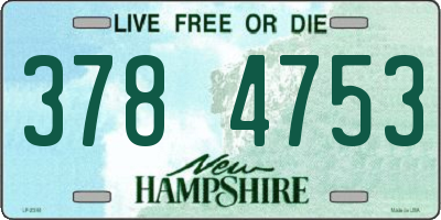 NH license plate 3784753