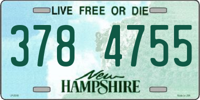NH license plate 3784755