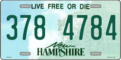 NH license plate 3784784
