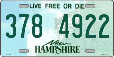 NH license plate 3784922