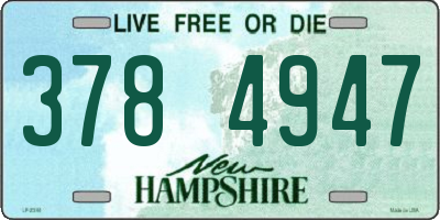 NH license plate 3784947