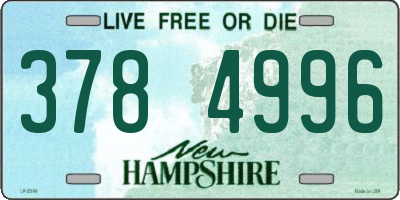 NH license plate 3784996