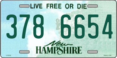 NH license plate 3786654