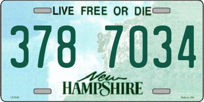 NH license plate 3787034