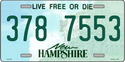 NH license plate 3787553